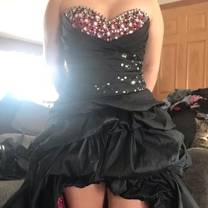 prom dress with corset back and short under skirt
